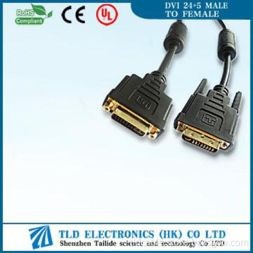Gold Plated Male to Female DVI 24+5 Cable